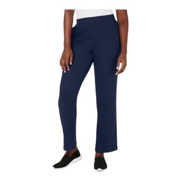 Karen Scott Sport Fleece Knit Mid-rise Solid Pull-On Pants Intrepid Blue XL NWT - Picture 1 of 8
